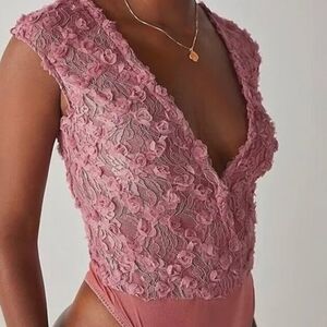 Free People Intimately 2 Haute 2 Handle Lace Rosette Bodysuit
